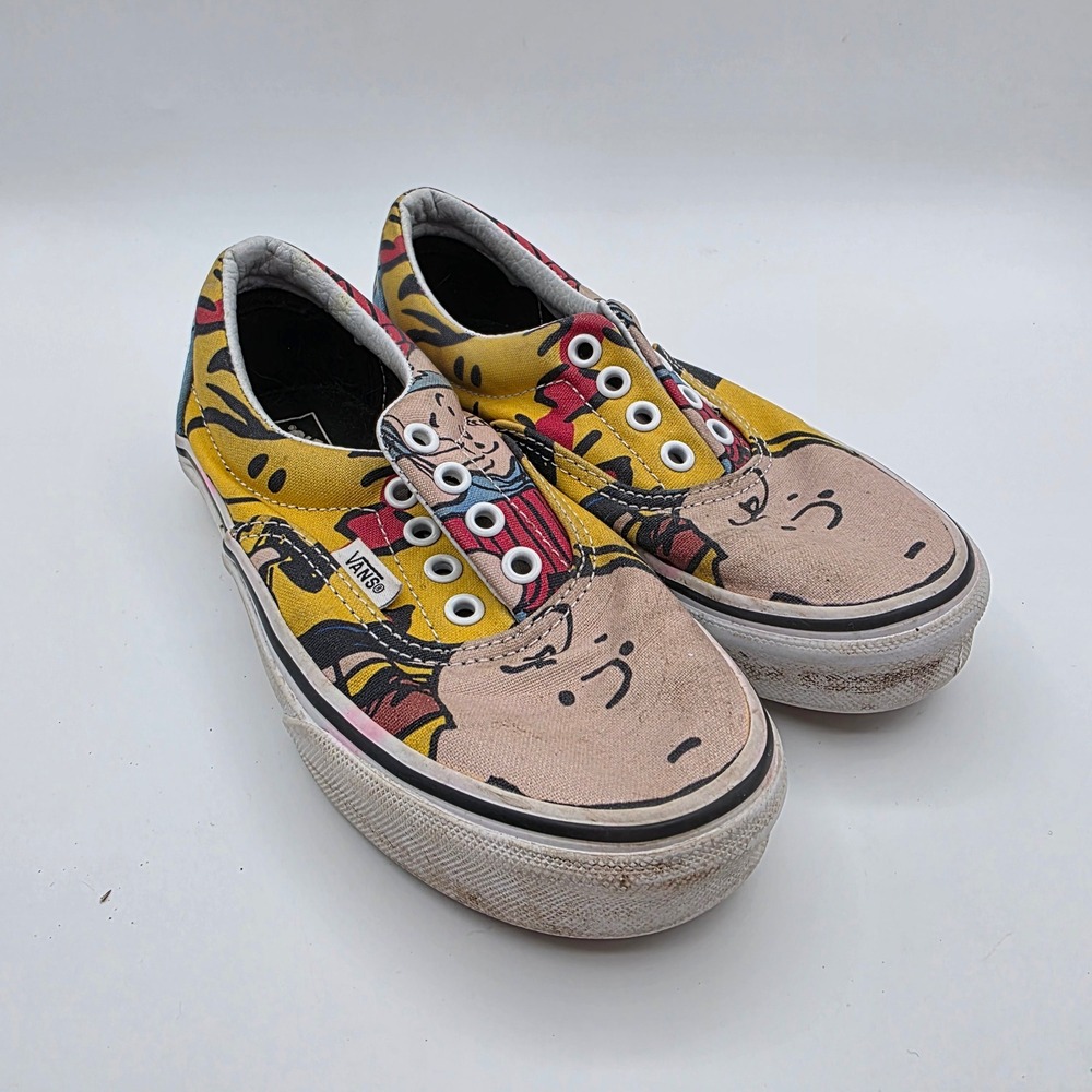 Vans Peanuts Era Charlie Brown Snoopy Comic Kids Sneakers Yellow 1.5 US Kids